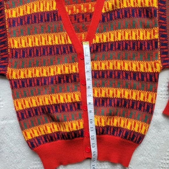 Sweet Baby Jane, Red Colorful Button  up Knit Cardigan - Picture 13 of 13